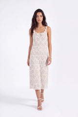 3D Floral Appliqué Lace Shift Dress