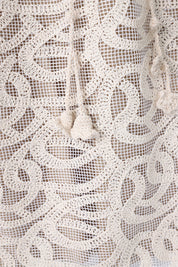Cream Crochet Lace Fringe Mini Dress product detail 3 – Elppis 1J6K08714BN