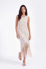 Sleeveless Fringe Hem Lace Vest