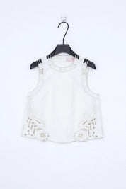 White Sleeveless Top with Cutout Embroidery Detail product detail 1 – Elppis 2B5D08021WW