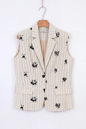 Elppis Women's Linen Blend Vests – Style 3J6D11173BT product detail 1 – Elppis 3J6D11173BT