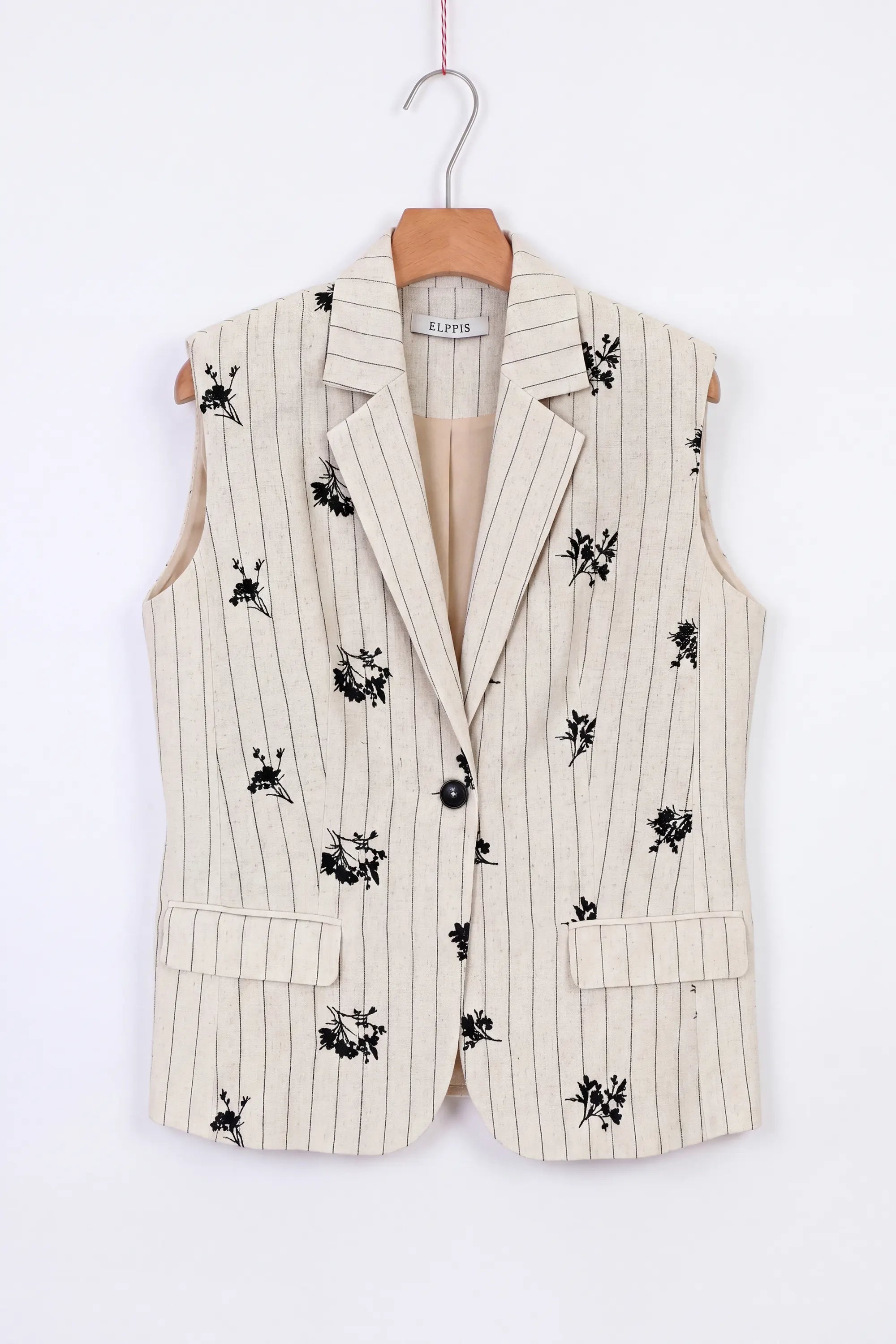 Elppis Women's Linen Blend Vests – Style 3J6D11173BT product detail 1 – Elppis 3J6D11173BT