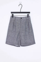 Grey Ramie-Cotton Blend Tailored Shorts product view – Elppis B4H3591WW