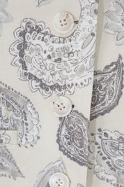 Elppis Beige Paisley Print Button-Front Sleeveless Vest, product detail view — SKU 1J6D12455BR