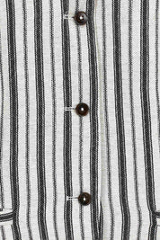 Beige Polyester Stripe Sleeveless Vest — Product Detail 1