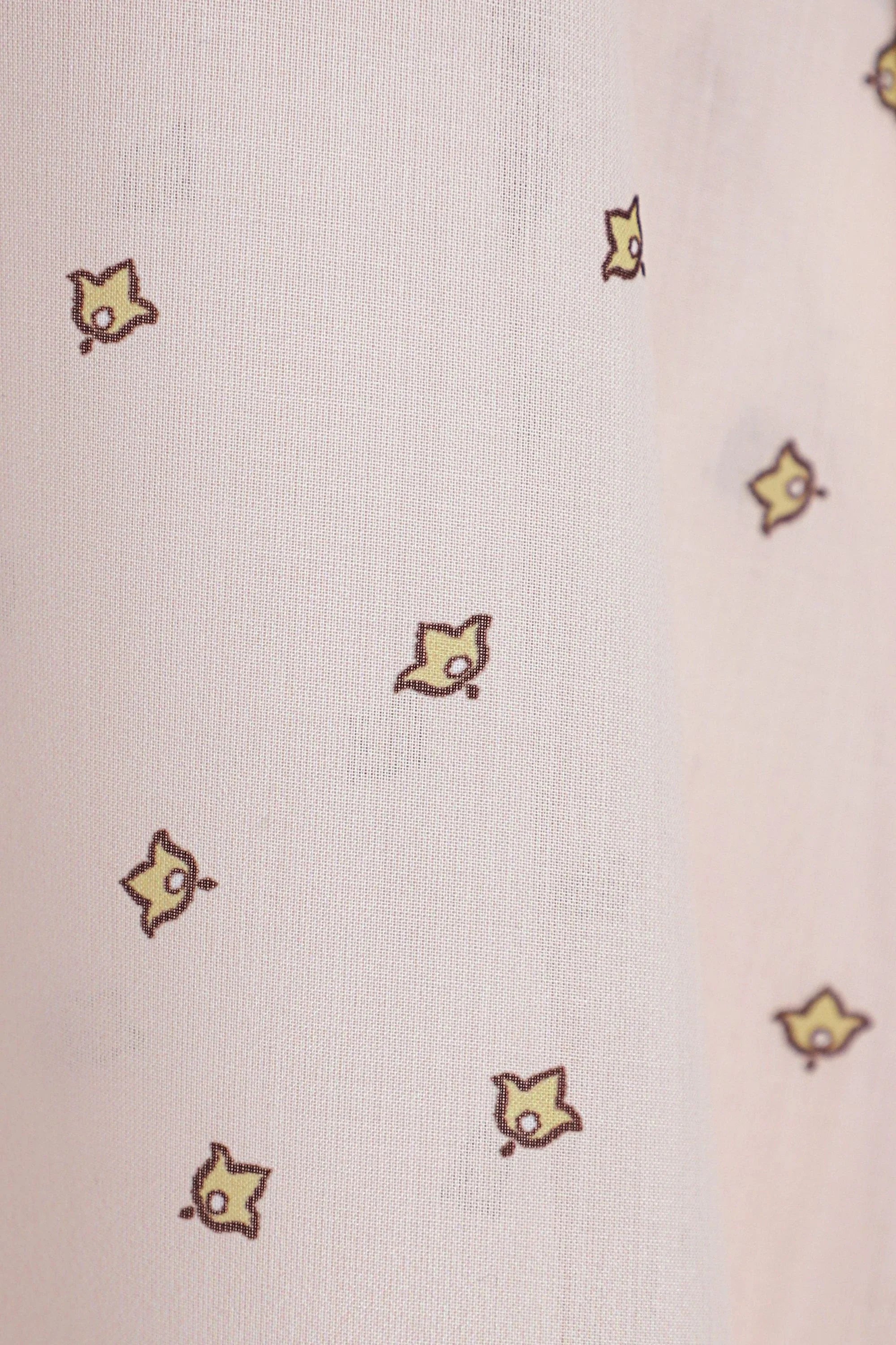 Cream and Brown Paisley Wide-Leg Pants — design detail 2