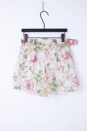Elppis floral eyelet lace high-waisted shorts product front view