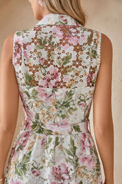 Elppis Floral Print Long Sleeve Shirt Dress, editorial styling view on model — SKU 1J5K09808BR