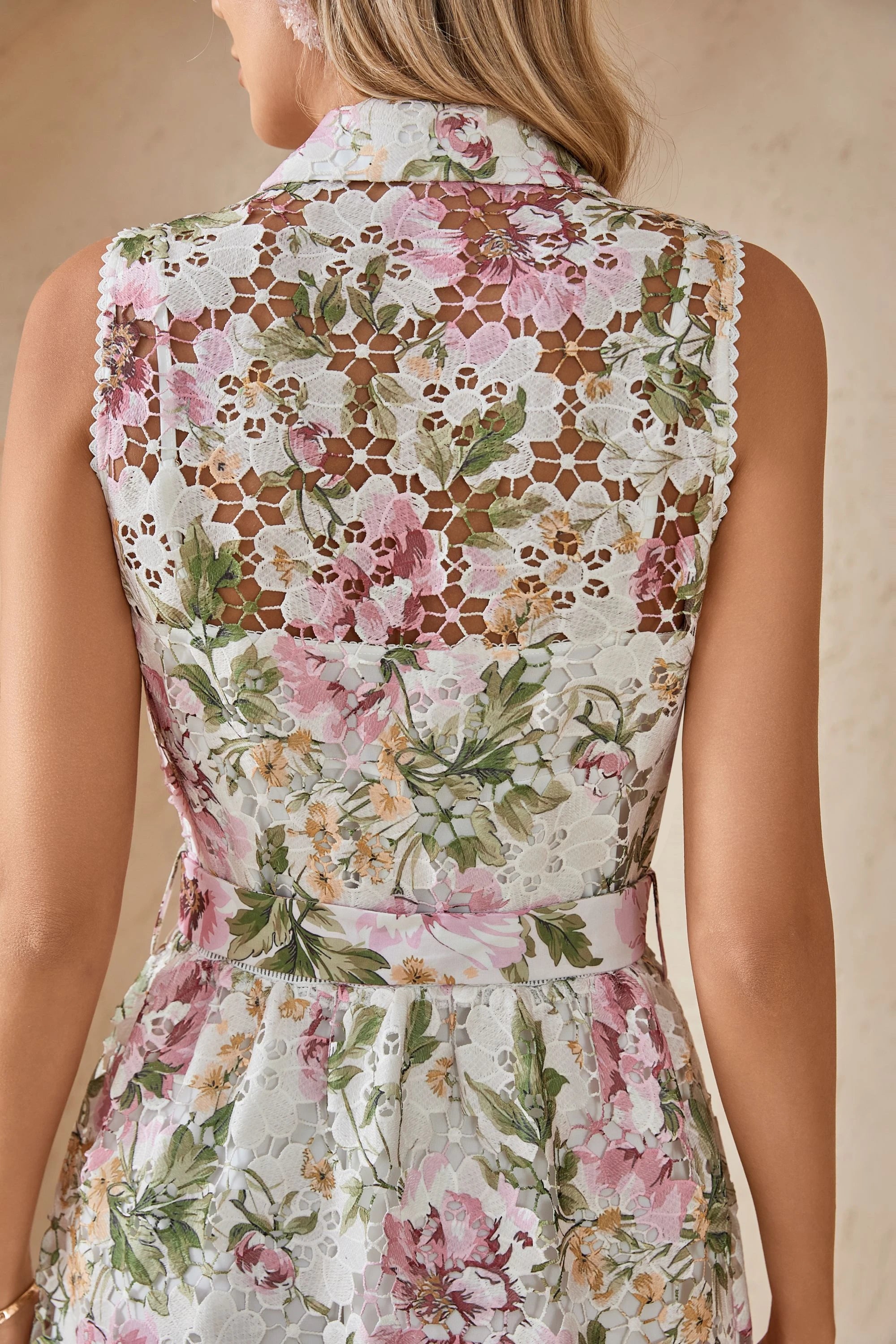 Elppis Floral Print Long Sleeve Shirt Dress, editorial styling view on model — SKU 1J5K09808BR