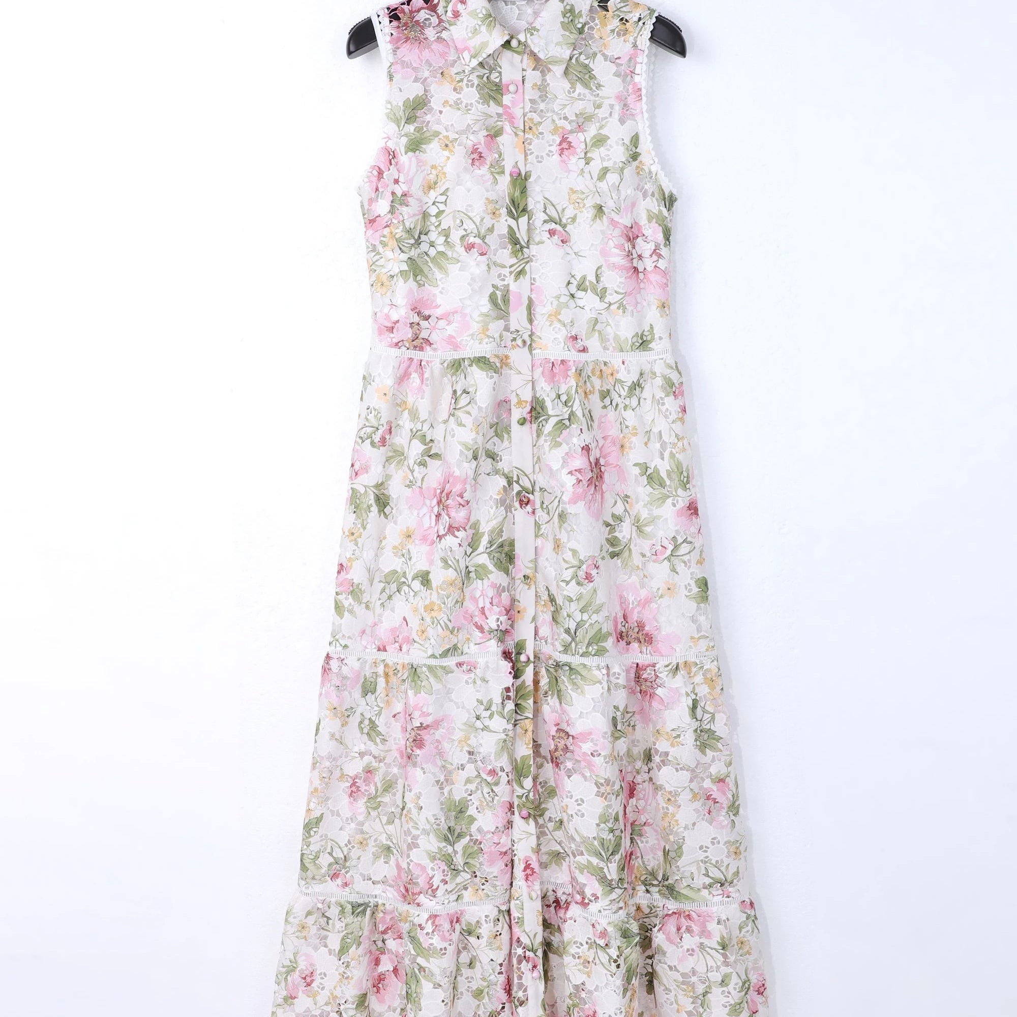 Elppis Floral Print Long Sleeve Shirt Dress, product packshot on white background — SKU 1J5K09808BR