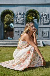 Elppis Floral Print Ramie Cropped Camisole, editorial styling view on model — SKU P4C6406BO