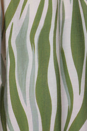 Elppis Green Abstract Stripe Beaded Wide-Leg Pants abstract stripe fabric detail