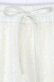 Iridescent Sequin Elastic-Waist Shorts — design detail 1