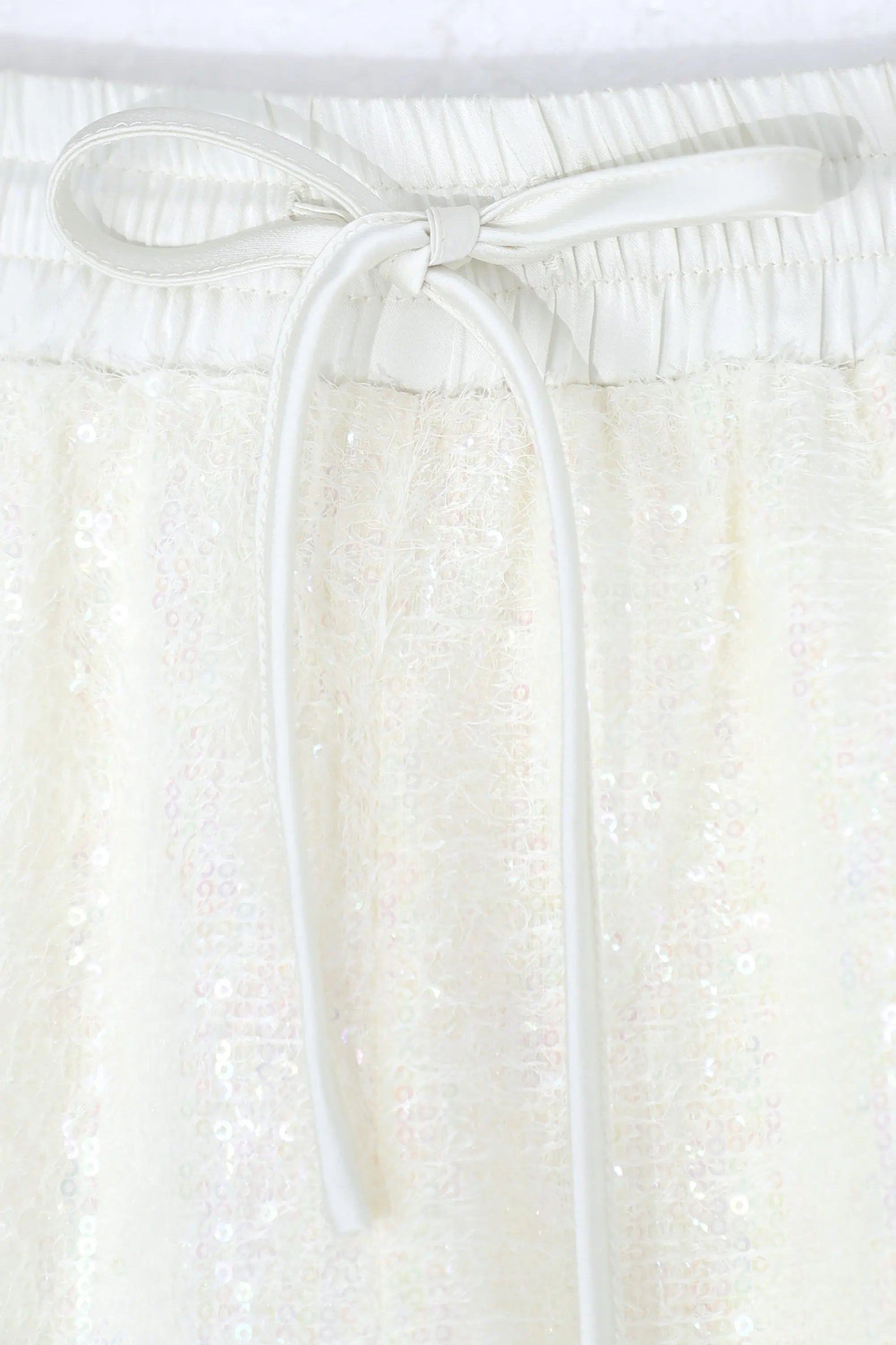 Iridescent Sequin Elastic-Waist Shorts — design detail 1
