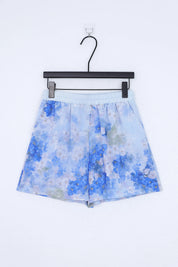 Light Blue Floral Print Long-Sleeve Shirt with Pearl Button Embellishments — design detail 3