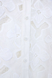 White Floral Cutwork Embroidery Long-Sleeve Shirt product detail 2 – Elppis P3F9148BE-02CM