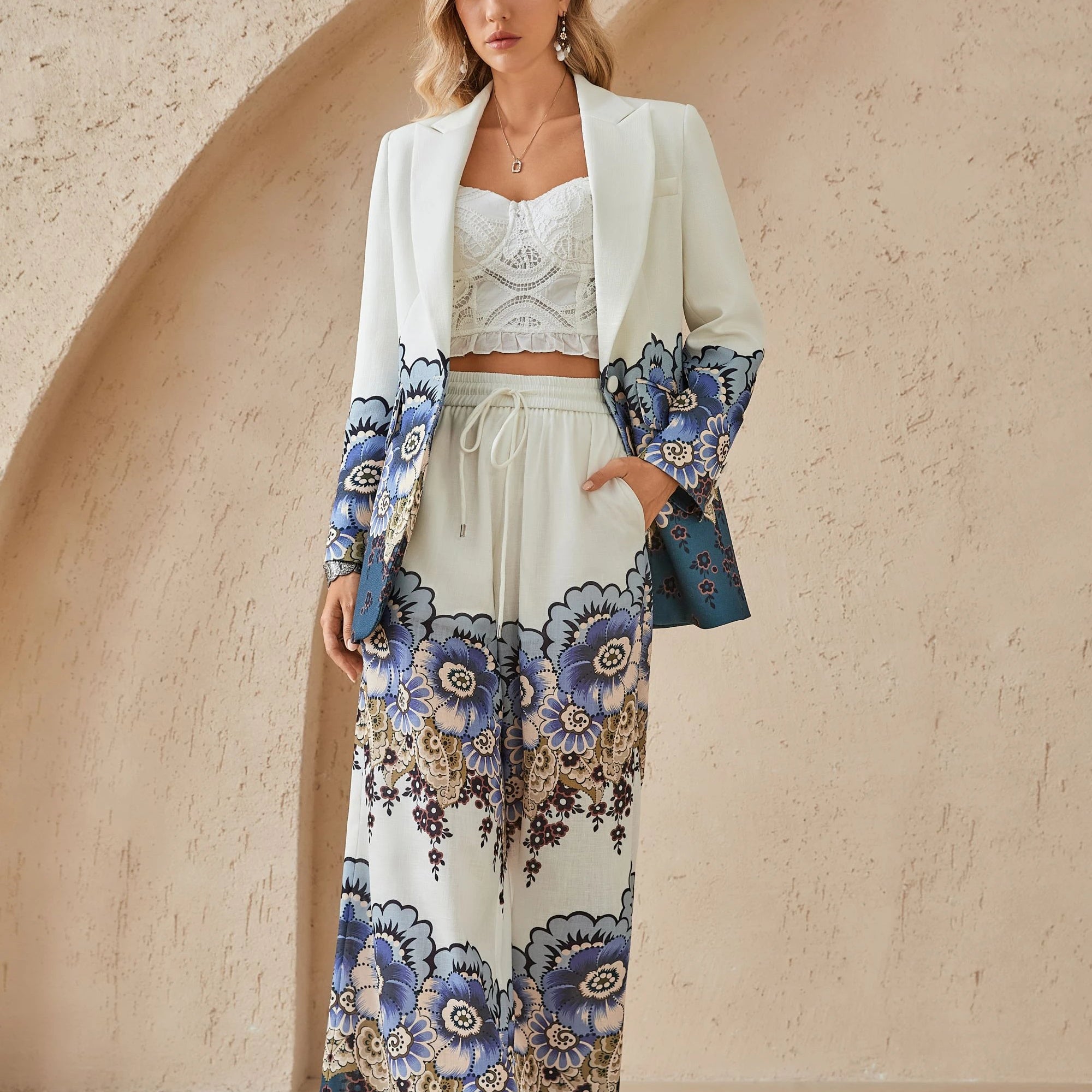 Elppis Polyester Top, editorial styling view on model — SKU 1J6W10566BO