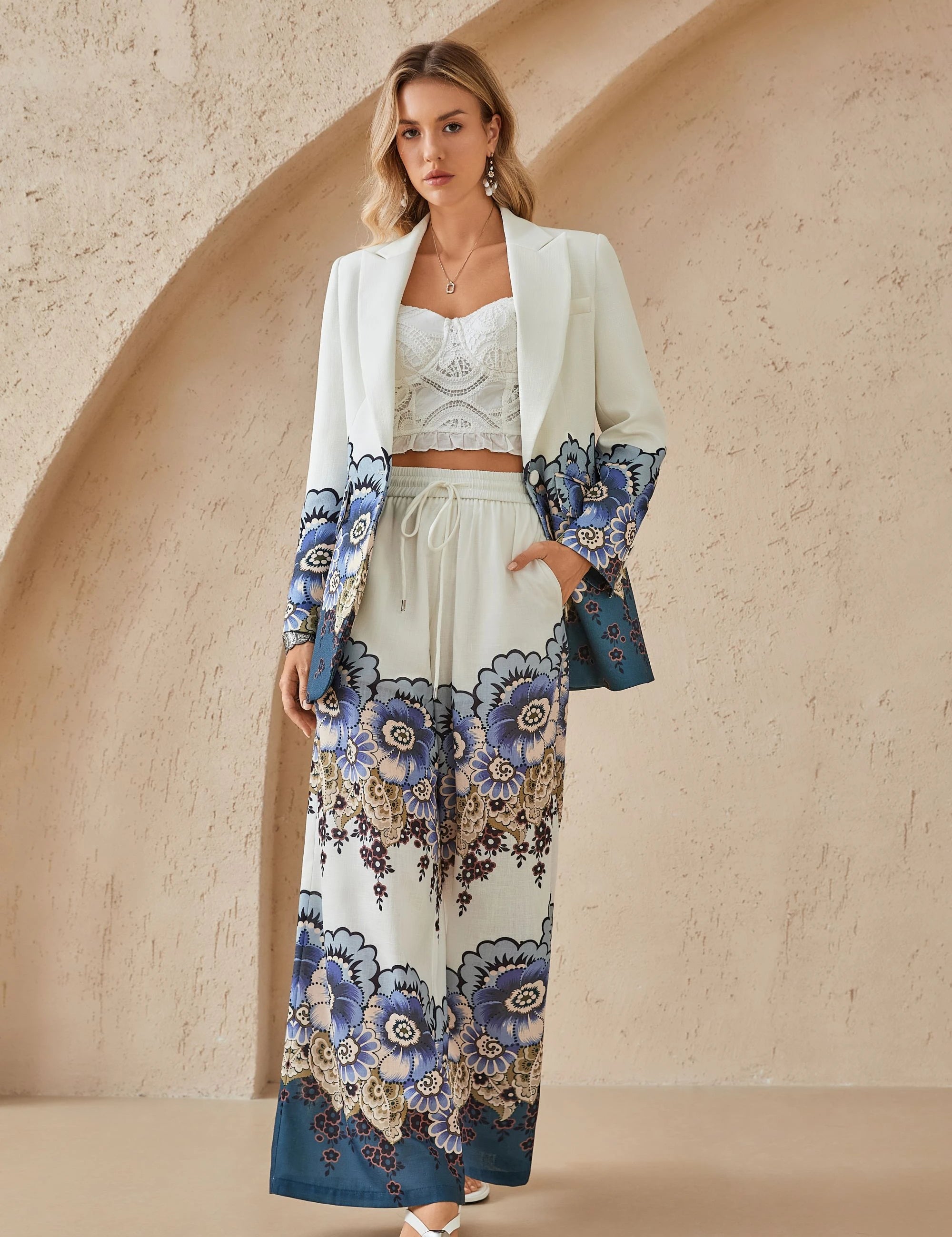 Elppis Polyester Top, editorial styling view on model — SKU 1J6W10566BO