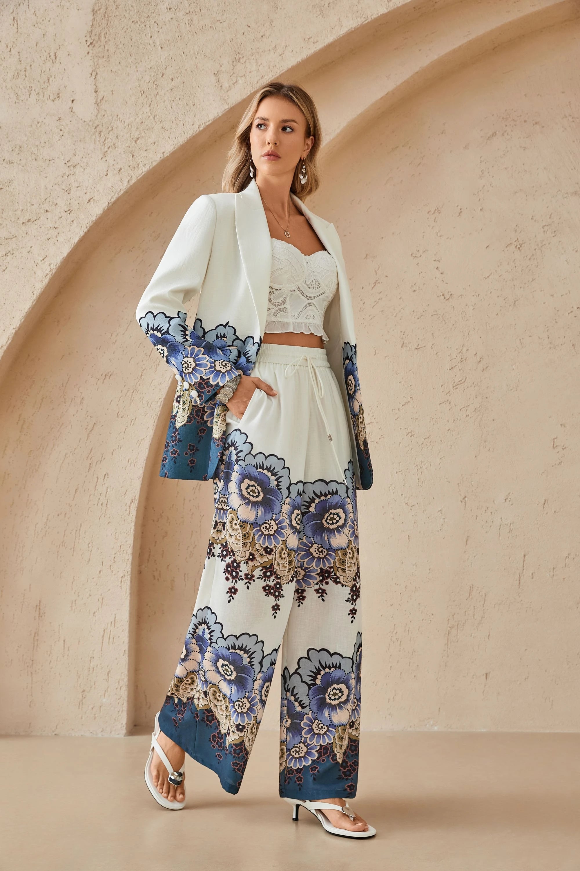 Elppis Polyester Top, editorial styling view on model — SKU 1J6W10566BO