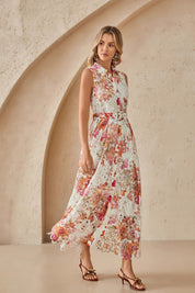 Elppis Sleeveless Cutout Lace Midi Shirt Dress, editorial styling view on model — SKU 1J5K09813BR