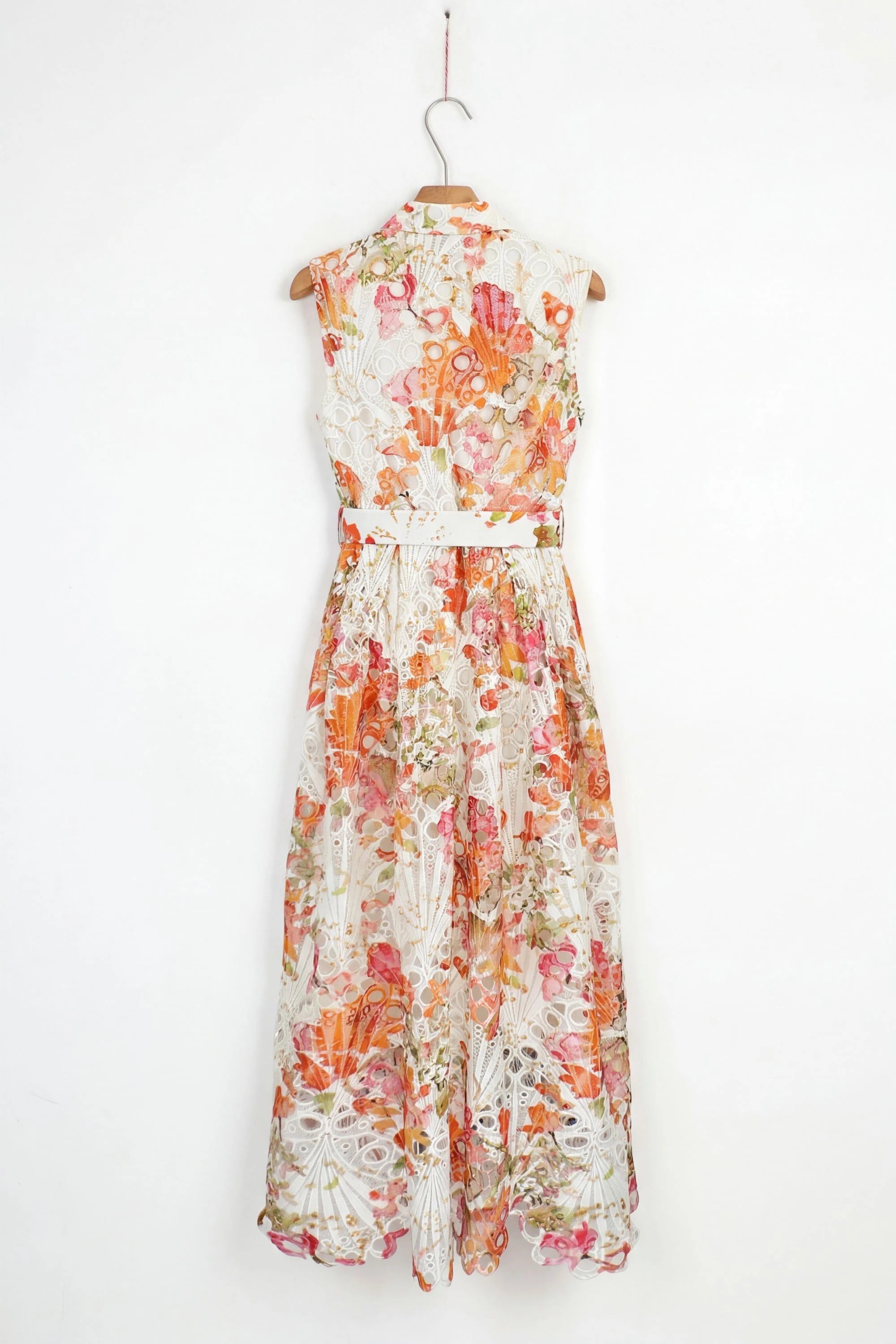 Elppis Sleeveless Cutout Lace Midi Shirt Dress, product packshot on white background — SKU 1J5K09813BR
