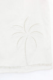 White Linen Midi Skirt with Palm Tree Eyelet and Lace Detail product detail 2 – Elppis UV4J9811F
