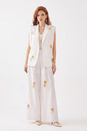 Elppis Linen Blend Vest, white-background full-length front view on model — SKU JD4D6656BO