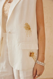 Elppis Linen Blend Vest, product detail view — SKU JD4D6656BO