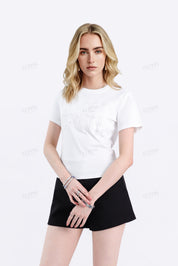 White Maxi Skirt with Black Embroidered Waist & Hem Details