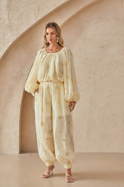Cotton-Blend Eyelet Embroidered Balloon Pants