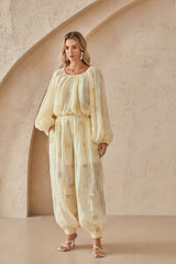 Cotton-Blend Eyelet Embroidered Balloon Pants