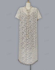 Cream Crochet Lace Fringe Mini Dress