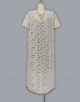 Cream Crochet Lace Fringe Mini Dress