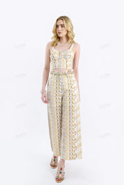 Yellow Floral Cotton Crop Camisole